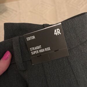 Express Gray Straight Super High Rise Pantsuit